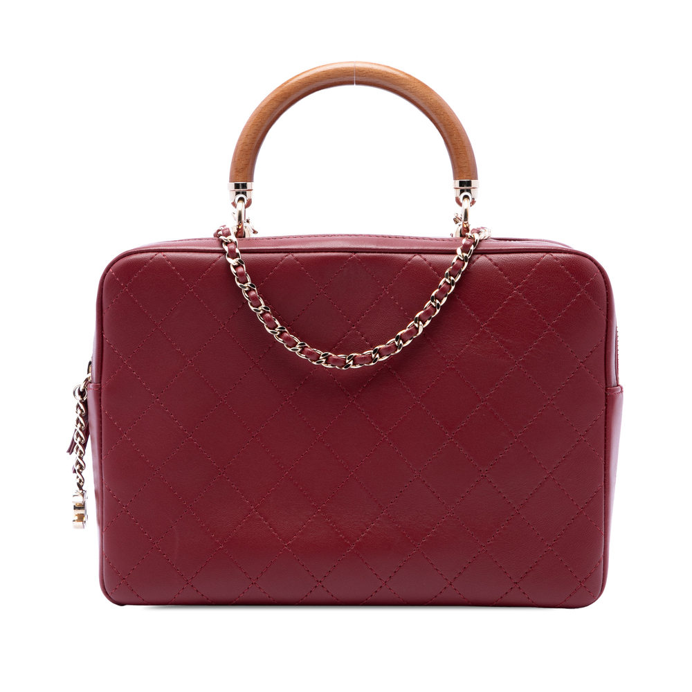 Pre-Loved Chanel Quilted Lambskin Knock On Wood Top Handle Bag